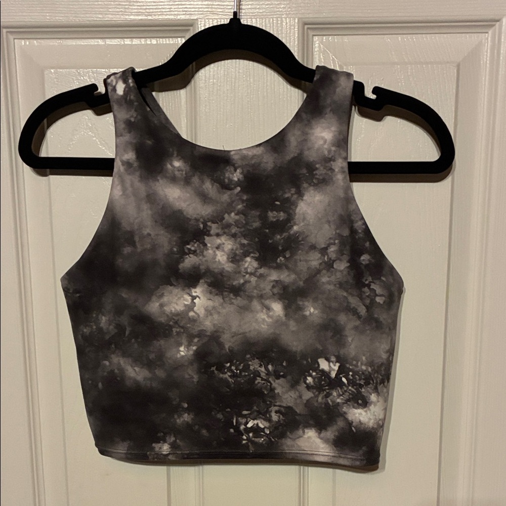 Athleta Black and Gray Women's Conscious Crop Top- M